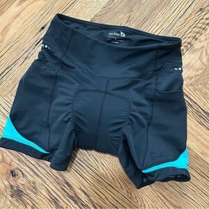 Baleaf Women’s Padded Cycling Shorts Medium Black Turq 3D Chamois Bike Pockets